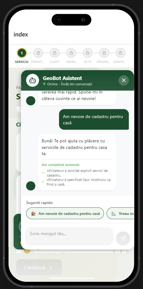 Inginer geodez utilizând stație totală Trimble